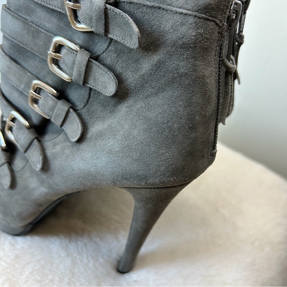 Stuart Weitzman Gray Suede Military Style Boots - Picture 8 of 13